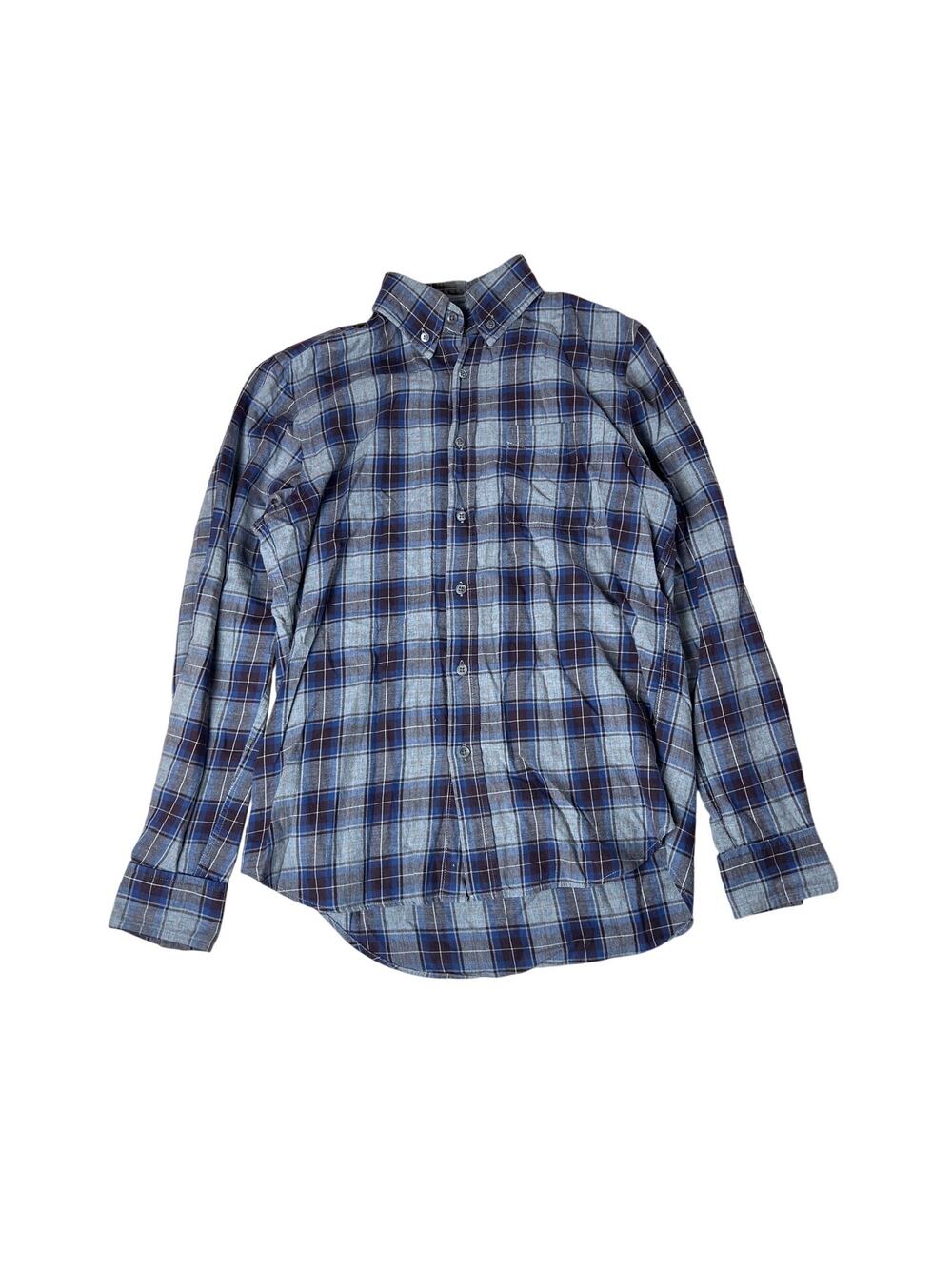 Steven Alan Blue Plaid Button-Up Flannel Men Size S